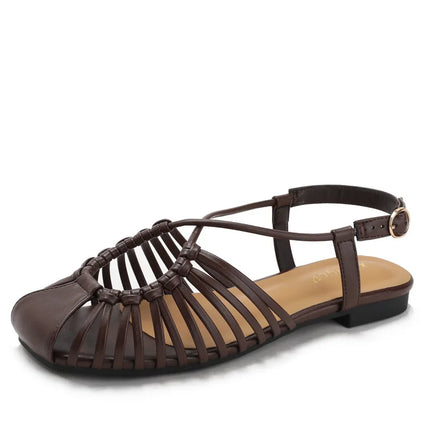 Women Flat Sandals Summer Narrow Band Roman Shoes Casual Plus Size Brand Designer Banquet Beach Gladiator Sandalias Zapato