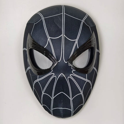 2026 Popular Breathable Spider Man Headset with Chin Operable Blink Touch Glowing Mask Miles Halloween Cosplay Boys Headgear Toy