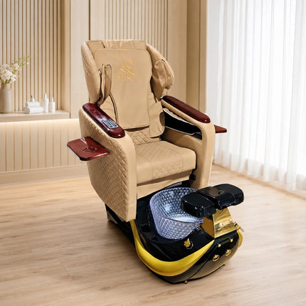 Professional Nail Salon Pedicure Massage Chair, Reclining Foot Spa Chair with Side Manicure Tray & Foot Rest Equipment Furniture