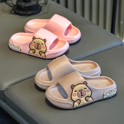 Children Slippers Cute Cartoon Girl  Home Slippers 2-16 Years Old Capibala Boys Non Slip Soft Soled Bathroom Slippers