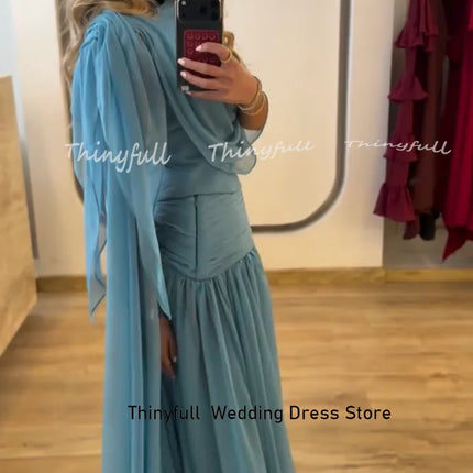 Thinyfull A-line Arab Prom Dress Sleeveless Chiffon Holiday Style Dress 2026 Long Formal Gown Robe De Soirée Customized