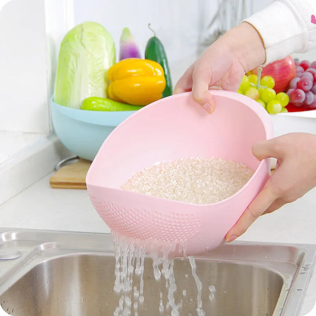 Rice Washing Filter Beans Strainer Basket Colander Plastic Sieve Fruit Vegetable Bowl Drainer Cleaning