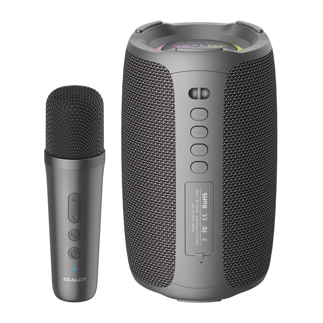 Zealot-S61M Karaoke-Maschine Tragbarer Bluetooth-Lautsprecher mit 1–2 kabellosen Mikrofonen Bluetooth 5.3 für Familien-Gesangsgeschenke