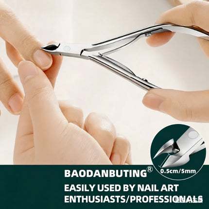 1/3pc Professional Stainless Stee Cuticle Nippers Sharp Blade,High Precision,Ambidextrous,Home Manicure Tool with Cuticle Pusher