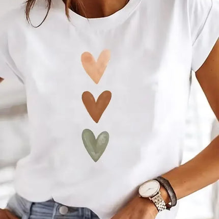 Women'S Golden Cherry Print Short Sleeve Stylish Round Neck Perfect for Spring Outfits Cherry Themed Items Aesthetic Clothes