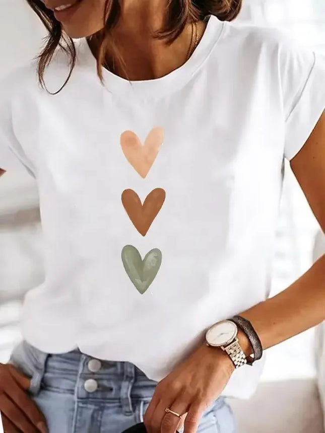 Women'S Golden Cherry Print Short Sleeve Stylish Round Neck Perfect for Spring Outfits Cherry Themed - product image 6