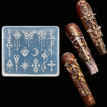 3D Buttons Nail Art Mold Silicone Cute Nail Charms Tool Women DIY Manicure Multi Shapes Button Small Model Resin Buckle Supplies