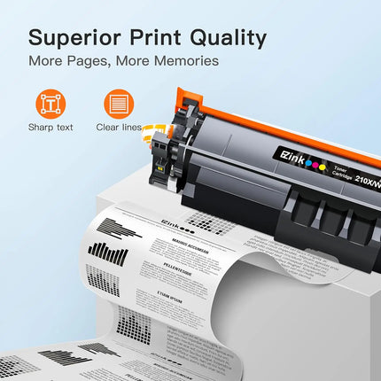 4-Pack High Yield 210X Toner Cartridges with Chip, Compatible with Color Laser Pro MFP 4301fdw/4301fdn/4301dw, Pro 4201dn/4201dw, BCYM (W2100X/W2100A)