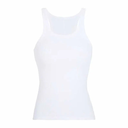 Threaded Knitted Strap Tank Top, Slim Fit, Outer Wear, Inner Wear, U-shaped Neck, Women's Solid Color, Women's Summer Tank Top