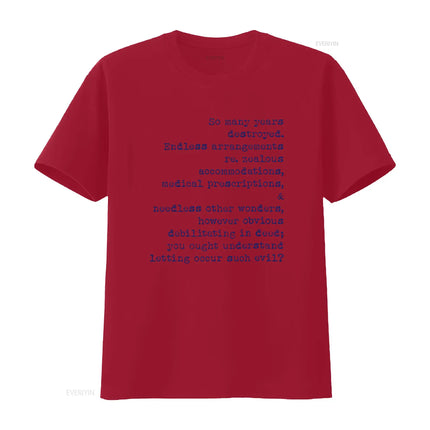 HOUSE of Leaves My Dear Zampano T Shirt Literary Text Crewneck vintage Washed Casual Top For Everyday Wear Unisex Stylish