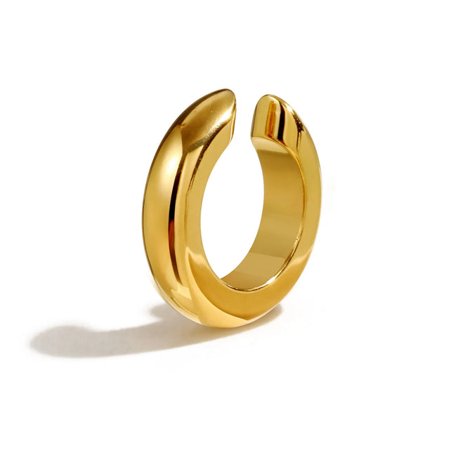 Statement Hollow Ear Bone Clamp for Women Girls, Gold Color Stainless Steel Fake Piercing C-shaped Ear - product image 2