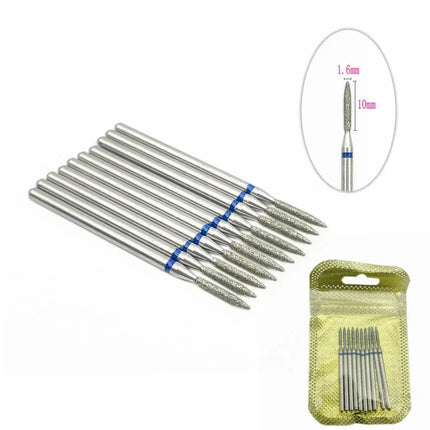 10pcs Nail Milling Cutter Set Diamond Stone Electric Manicure Drills Nail Drill Cuticle Clean Bits Burr Accessories Nail Art