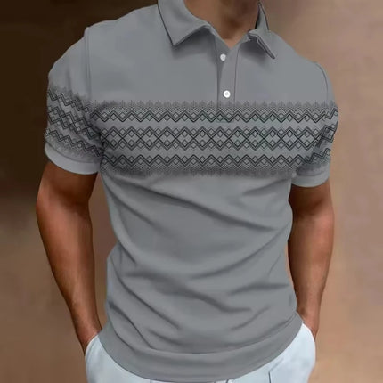 Geometric Graphic Men's Polo Shirts Summer Short Sleeve Sport Tops Fashion Casual Athleisure Style Summer Business Daily Wear