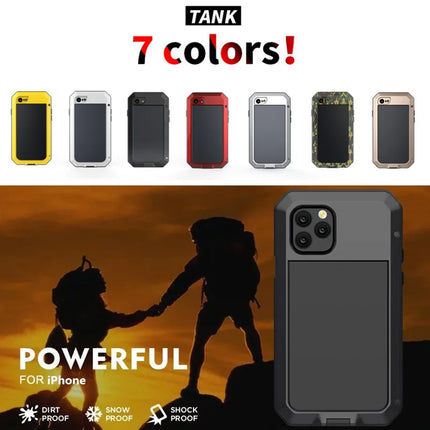 Heavy Duty Metal Aluminum Phone Case for iPhone 14 13 12 11 Pro Max XR XS 6 6S 7 8 Plus X SE Doom Armor Shockproof Case Cover