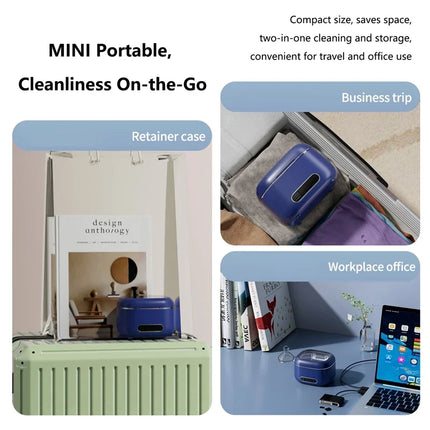 Lenovo Ultrasonic Cleaning Machine 3Speed Timed Deep Cleaning USB Charging Jewelry Cleaner Dentures Retainer Mouth Guard Aligner