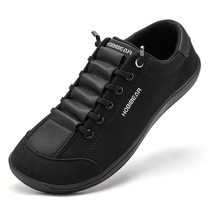 HOBIBEAR Wide Toe Barefoot Shoes for Unisex Minimalist Canvas Sneakers Lightweight Adjustable Slip On Walking Shoes