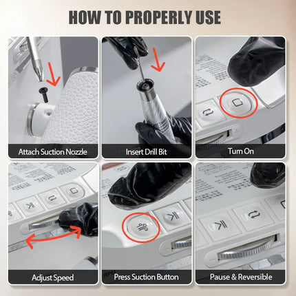 240W 2 in 1 Nail Drill and Dust Collector Machine Brushless Professional 35000RPM Integrated Nail Vacuum Manicure Station E-file