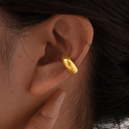 Statement Hollow Ear Bone Clamp for Women Girls,Gold Color Stainless Steel Fake Piercing C-shaped Ear Bone Clip,Fashion Jewelry