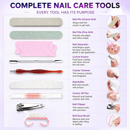 Rechargeable UV LED Nail Lamp Professional Cordless Gel Polish Drying Lamp For Manicure With Nail Care Tool Kit as Gift