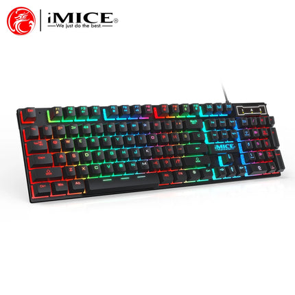 RGB Backlit Wired Ergonomic Design Keyboard Set Waterproof Luminous Gaming Keyboard And Mouse Combo PC Accessories - product