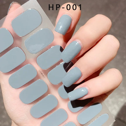Semi Cured Wraps Fast Gel Nail Sticker Soild Nail Gel Wraps Adhesive Full Cover Gel Nail Decal UV Lamp Cured Manicure Decoration