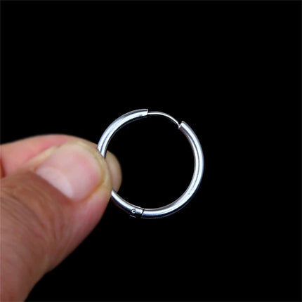 2pc G23 Titanium Hoop Earrings for Men Women Teen 8mm 10mm 12mm 14mm Round Circle Ear Ring First Piercing Hypoallergenic Jewelry
