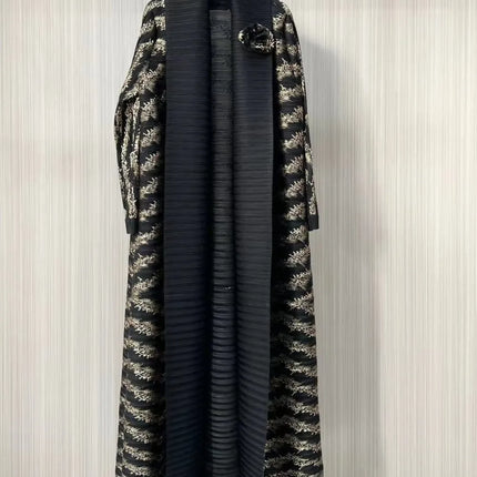Eid Muslim Abaya for Women Cardigan Dresses Pleated Miyake Caftan Ramadan Morocco Dubai Jalabiya Kaftan Vestidos Arab Long Robe