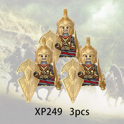 3pcs Lord Rings Elves Orcs Army Dwarf Rohan Mini Action Toy Figures Building Blocks Assembly Toys for Kids Birthday Gift