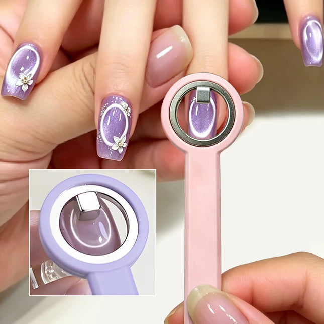 Anillo magnético Halo Cat Eye para uñas, herramienta magnética con mango para esmalte de uñas de gel ojo de gato, herramientas de manicura para arte de uñas DIY