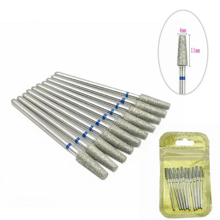 10pcs Nail Milling Cutter Set Diamond Stone Electric Manicure Drills Nail Drill Cuticle Clean Bits Burr Accessories Nail Art