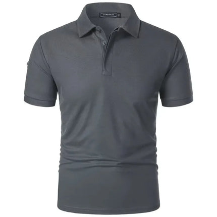 New Mens Short Sleeve T Shirt Sports Tennis Polo Shirt Summer Oversized Breathable Shirts Button Moisture-Wicking Streetwear