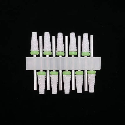 10 Ceramic Drill Bits, Milling Cutters, Rotating Nail Polish Grinding Machine Accessories, Overflow Removal Tool Accessories