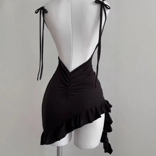 2025 Sexy Sleelveless Backless Mini Dress Women Summer Europe America Lace Up Bodycon Dresses High - product image 2