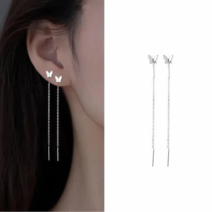 French Luxury Sweet Romantic Long Zircon Tassel Twisted Earrings for Women Temperament Wedding  Banquet Jewelry Gift