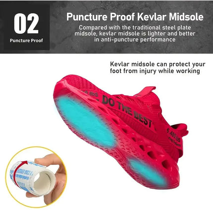 Steel Toe Protective Safety Shoes for Men Lightweight Work Sneakers Anti-puncture Work Shoes Coustruction Safety Work Boots