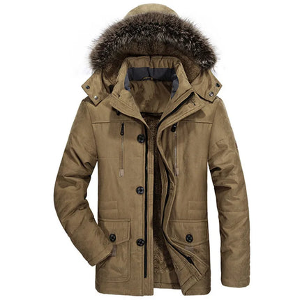 Winter Men's Down Jacket High-quality Long Thicken Warm Hooded Parka Male Fitted Multi Pocket Work Jacket 7XL Men Winter Coats
