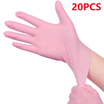 Pink Nitrile Disposable Gloves for Household Cleaning Working Kitchen Gardening Dishwashing Latex Free Nail Salon Tattoo Gloves