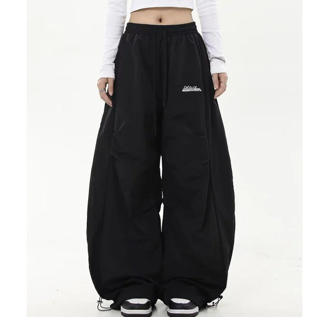 Y2K Black Striped Women Cargo Pants Korean Fashion Wide Leg Baggy Trousers Streetwear Autunm Harajuku - product image 5