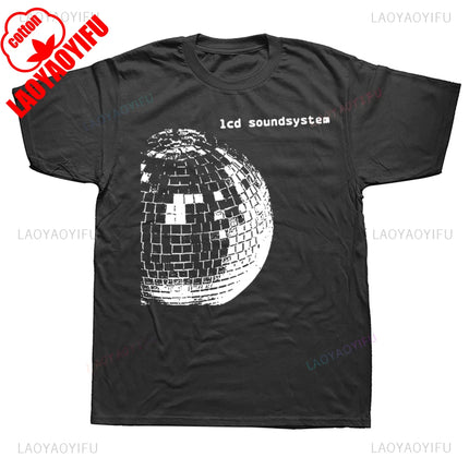 12 LCD Soundsystem Logo T Shirts Men Women High Quality Cotton Humor Streetwear Tee Shirt Short Sleeve Unisex Loose Clothing