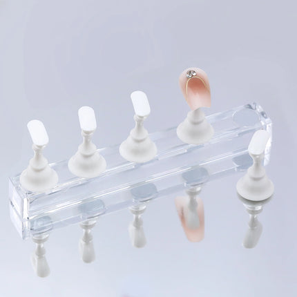 5/30pcs/Set Magnetic Nail Holder False Nail Tip Practice Stand Crystal Base Holder Nail Art Display For Art Salon DIY & Practice
