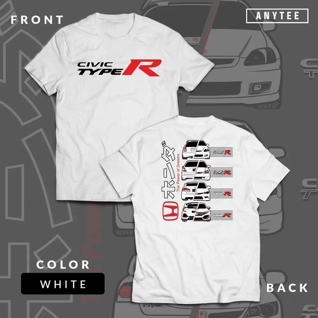 Honda Civic Type R Herren T-Shirt JDM Japan Performance Car Aufdruck Weiche Baumwolle 2026 Sommer Casual Street Style T-Shirt