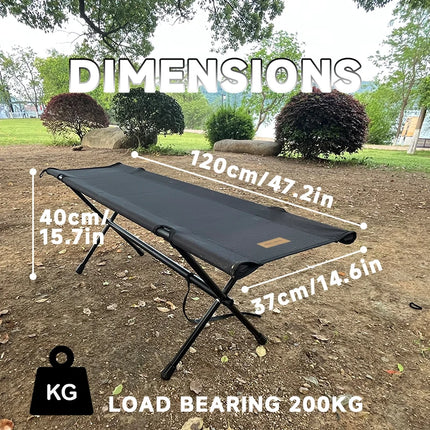 WESTTUNE Outdoor Long Chair Stool Lightweight Folding Two-person Stool Collapsible Beach Double Seat Stool for Garden Picnic