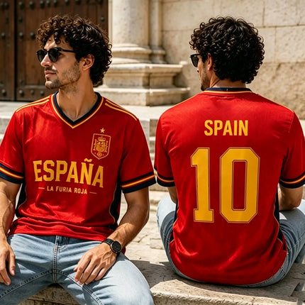 2026 New Spain ESPANA No.10 Soccer Jersey Unisex Quick Dry Breathable Football Training T-Shirt LA FURIA ROJA