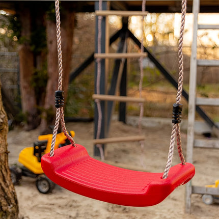 Adjustable Adult Swing Chair for Garden & Patio | No Tools Needed Installation, Soft Rope & Plastic Design | Red Outdoor Hanging
