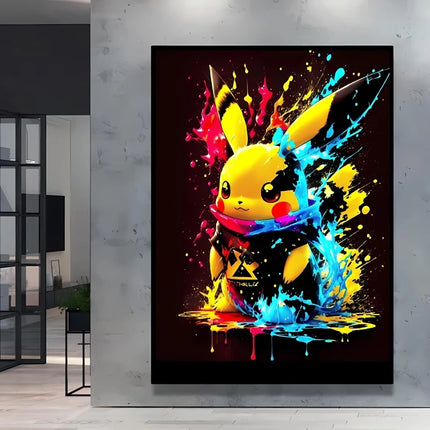 Japanese Anime Canvas Paintings Pokemon Pikachu Poster Cartoon Character Picture Bright and Clear Colors High Quality Home Decor