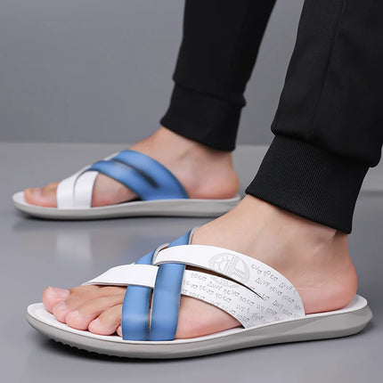 Fashion New Men's Summer Fashionable Comfortable All-Match Beach Shoes Anti-Slip Outdoor Sandals Versatile Slippers