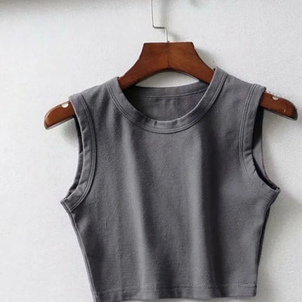 2024 Summer vintage white crop tops women biker black punk sexy tank top korean streetwear cropped sleeveless top feminino
