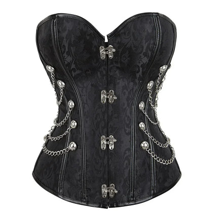 Steampunk Overbust Corset Retro Gothic Clothing Women Clubwear Bustiyer Corselet