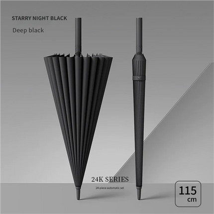 Extra Large 24 Ribs Long Handle Automatic Umbrella Double Layer Windproof Stormproof Big Size Rain Umbrella for Family Outdoor T