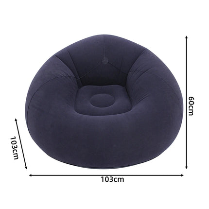 Lazy Inflatable Sofa Portable Foldable Pvc Flocking Single-Person Inflatable Sofa Lounger Seat for Outdoor Camping